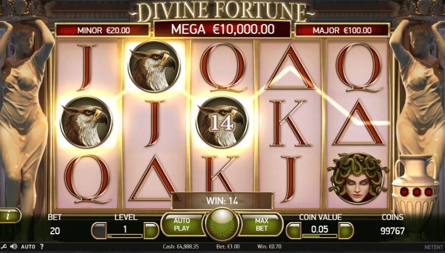 Divine Fortune progresīvā džekpota spēle no NetEnt