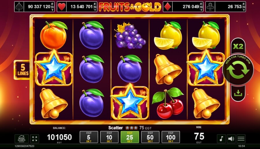 Fruits & Gold progresīvā džekpota spēle no Amusnet Interactive